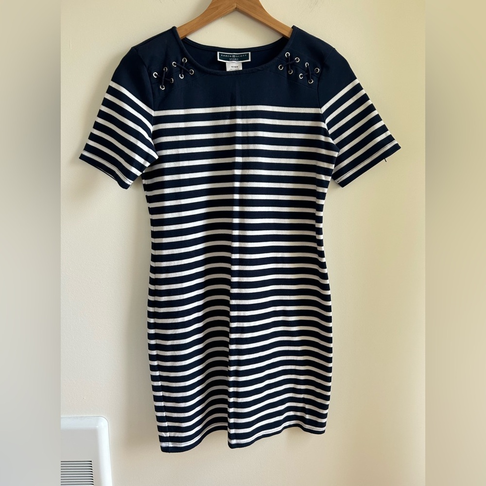 Karen Scott Striped T-Shirt Dress